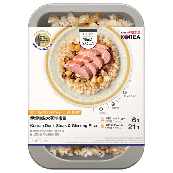 煙燻鴨胸水蔘糙米飯  |  Korean Duck Steak & Ginseng Rice